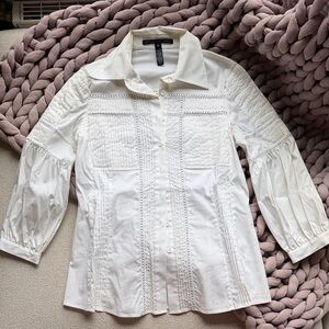 Robert Rodriguez Ivory Textured Blouse